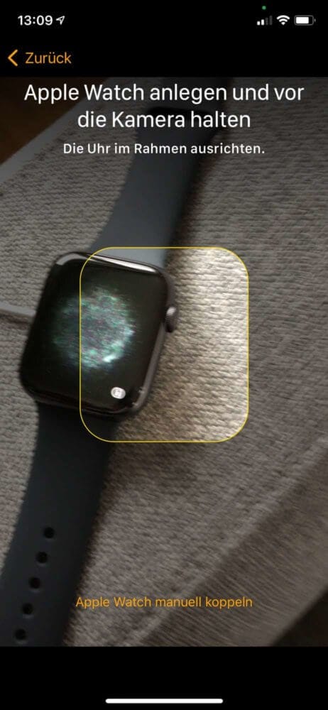 Code scannen und Apple Watch koppeln
