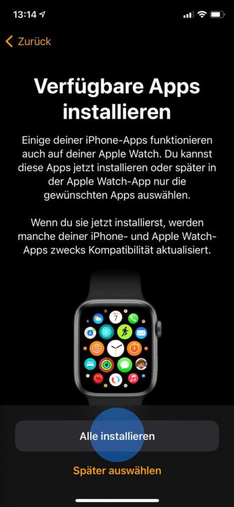 Apps auf der Apple Watch installieren