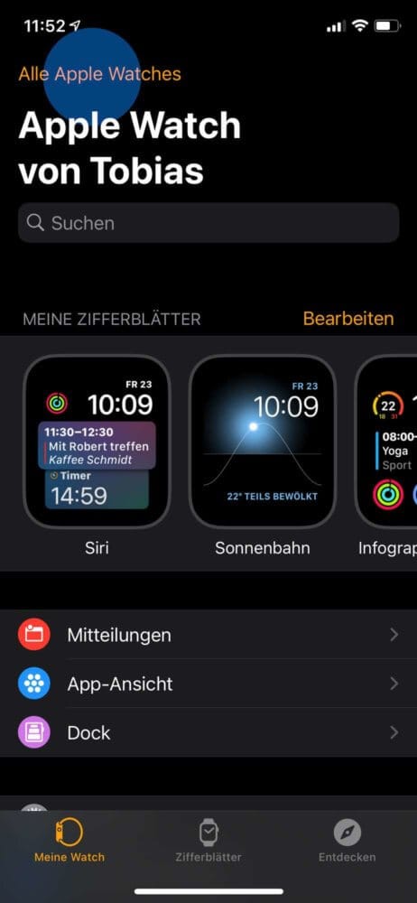 Apple Watch App öffnen