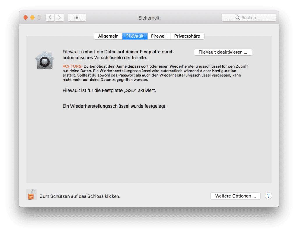 Mac Festplatte verschlüsseln