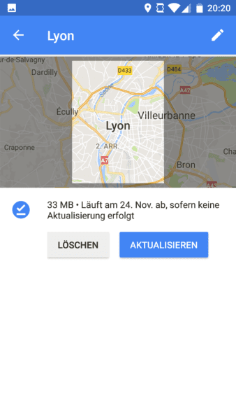 Google Maps Karten offline