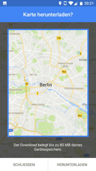 Google Maps Karten offline