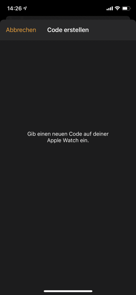 Apple Watch Code eingeben