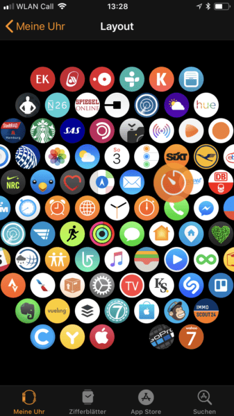 Apple Watch Apps anordnen am iPhone