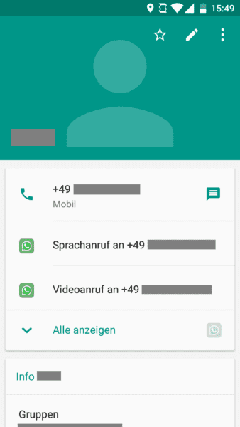 Kontakt bearbeiten in Android 6 - Kontakt anzeigen