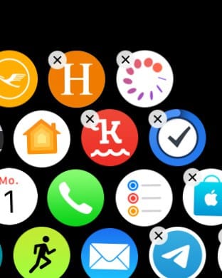 Gedrückt halten um Apple Watch Apps Löschen