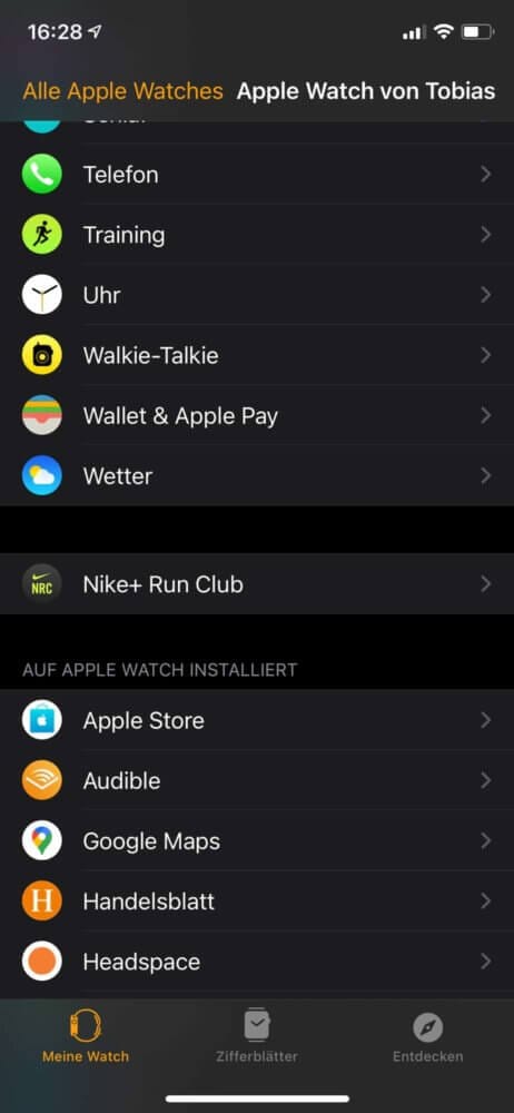 App Übersicht öffnen