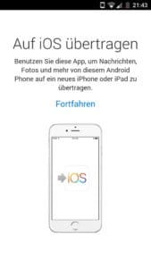Von Android zu Apple wechseln mit der Move to iOS App