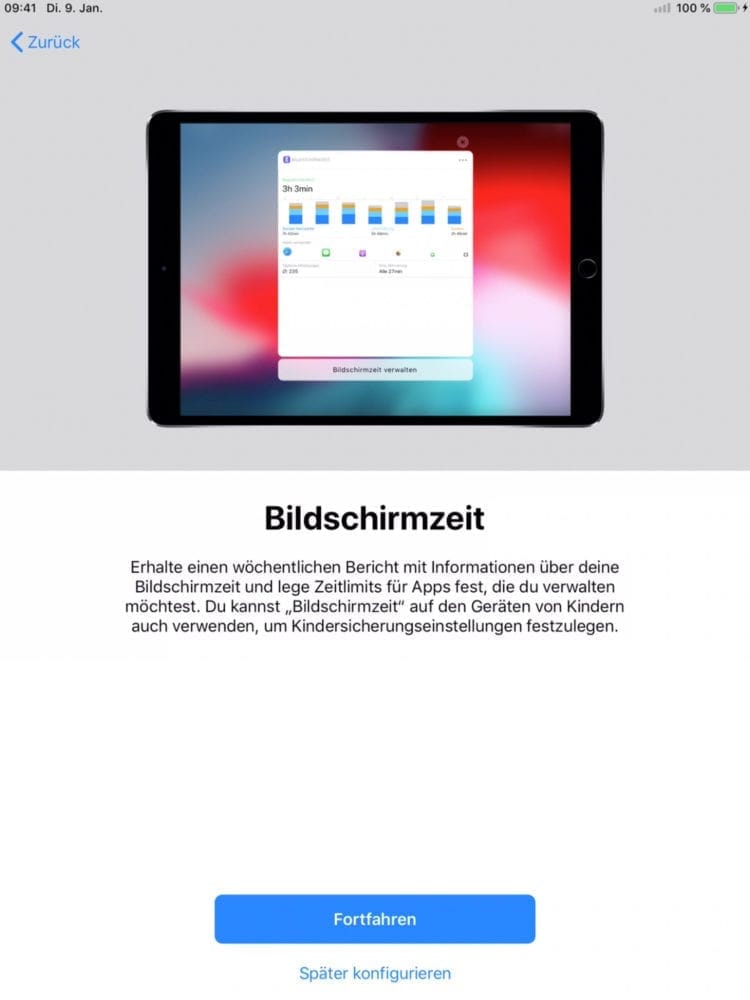 iPad Bildschirmzeit aktivieren