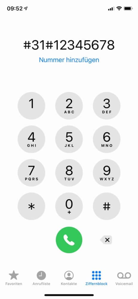 iPhone anonym anrufen mit GSM-Code