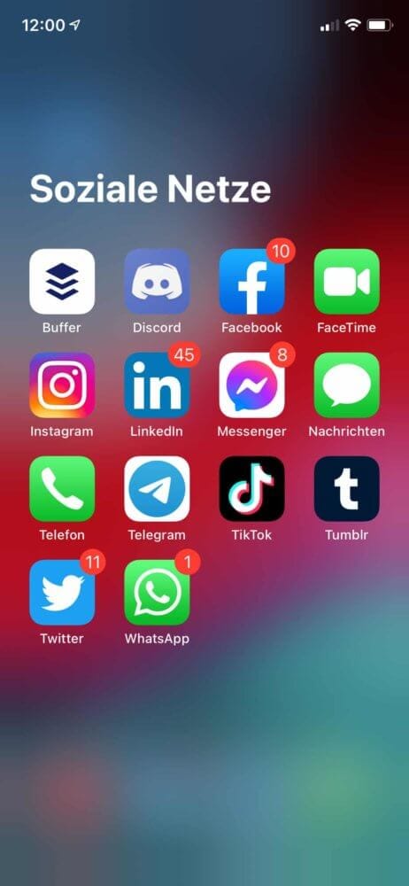 iPhone Apps in automatische Ordner