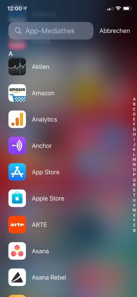 App-Mediathek durchsuchen