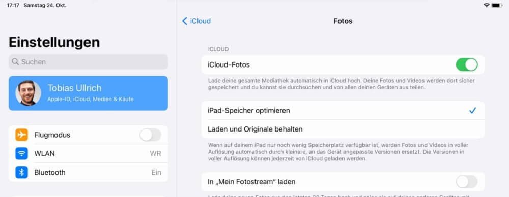 iPad Speicher voll: Daten in die Cloud schieben