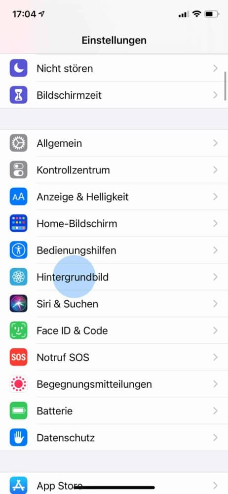 iPhone: Hintergrundbild in Einstellungen wählen