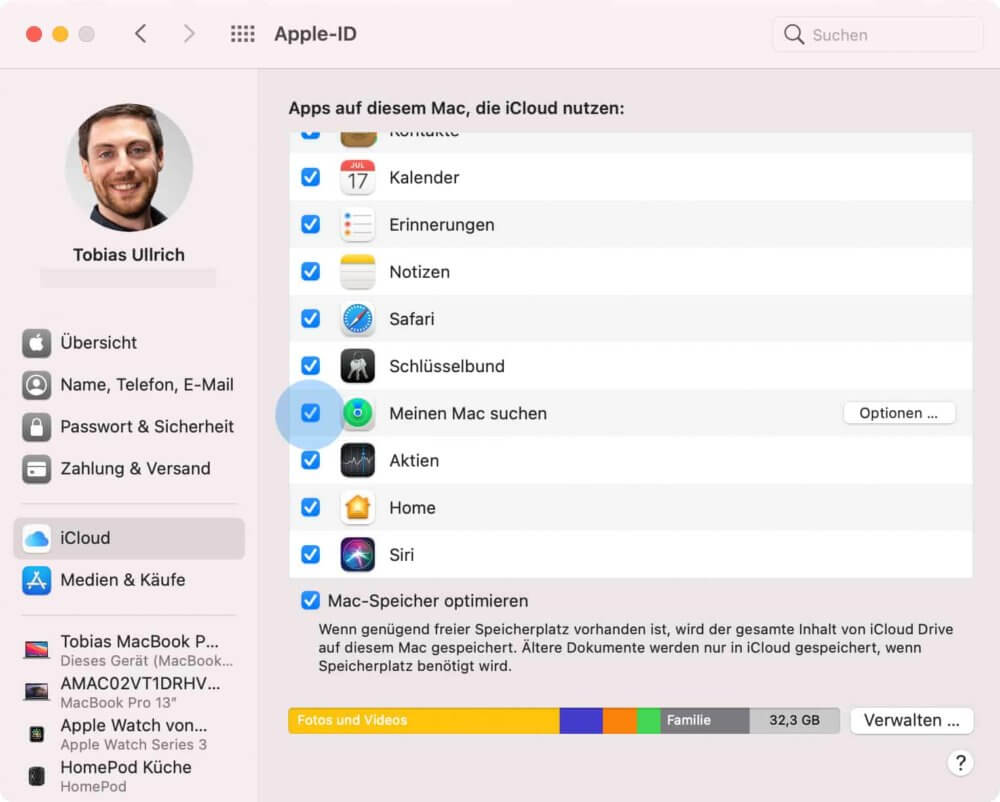 MacBook orten aktivieren