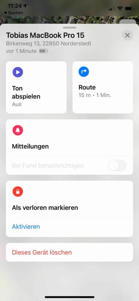 Möglichkeiten um das Gerät wiederzufinden