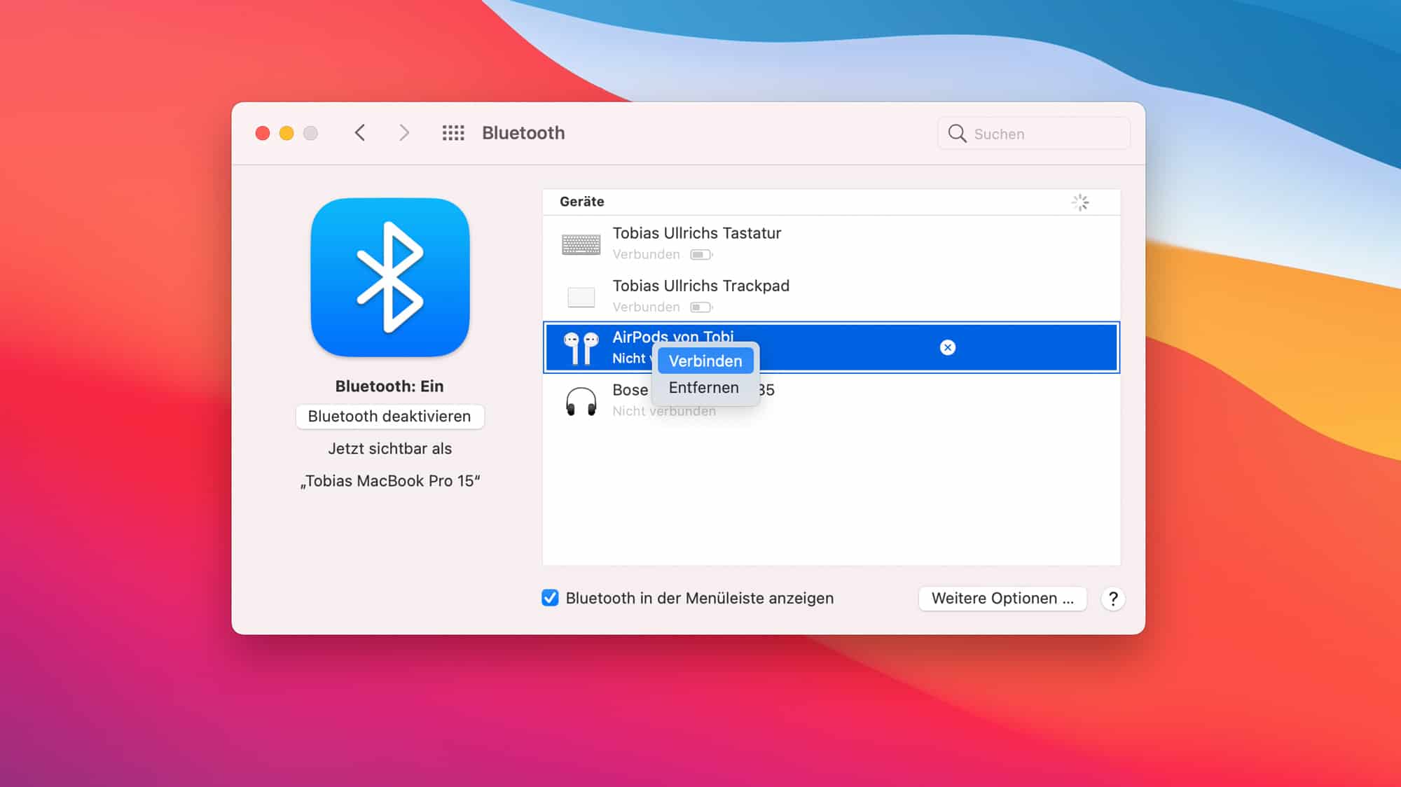 AirPods mit MacBook verbinden