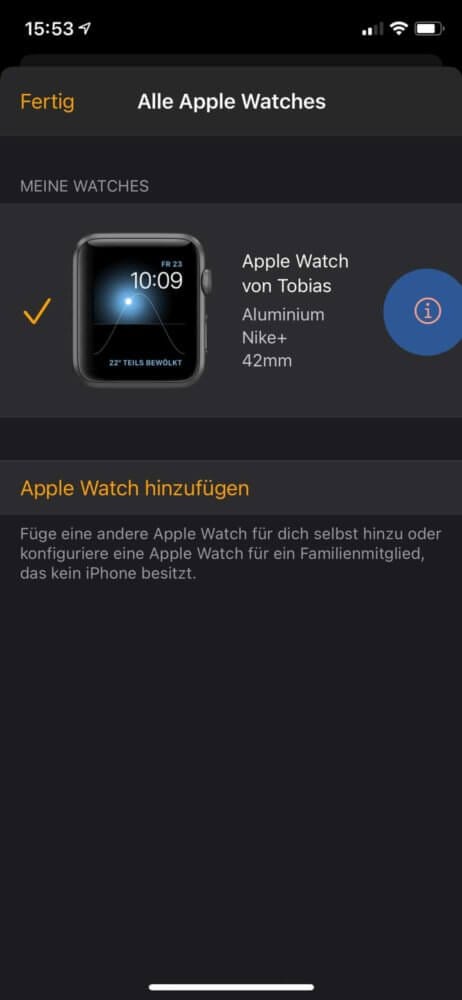 Apple Watch auswählen
