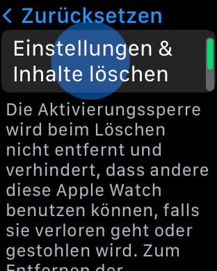 Apple Watch entkoppeln starten