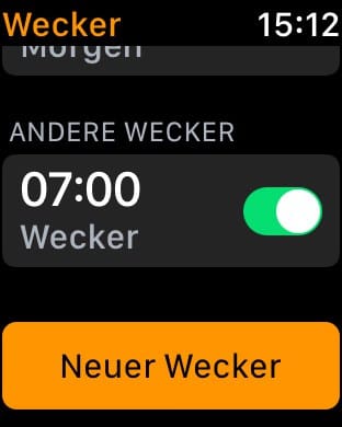 Aktivierte Wecker sehen