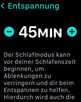 Entspannung beim Apple Watch Nachtmodus einstellen