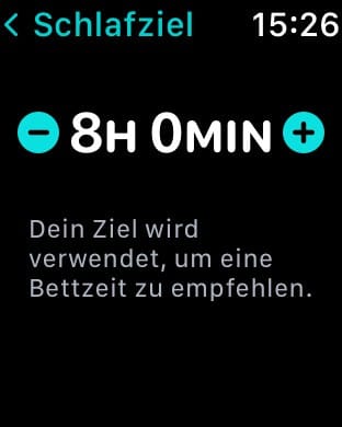 Schlafziel einstellen