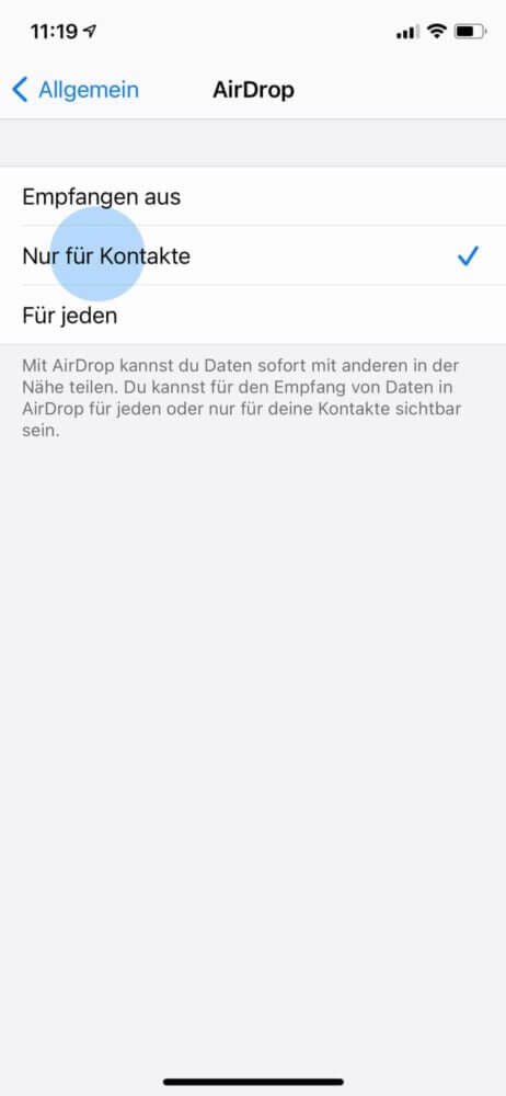 AirDrop für Fotos vom iPhone auf iPad übertragen aktivieren