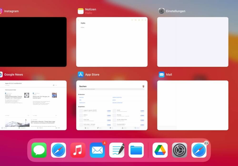 iPad Apps schließen