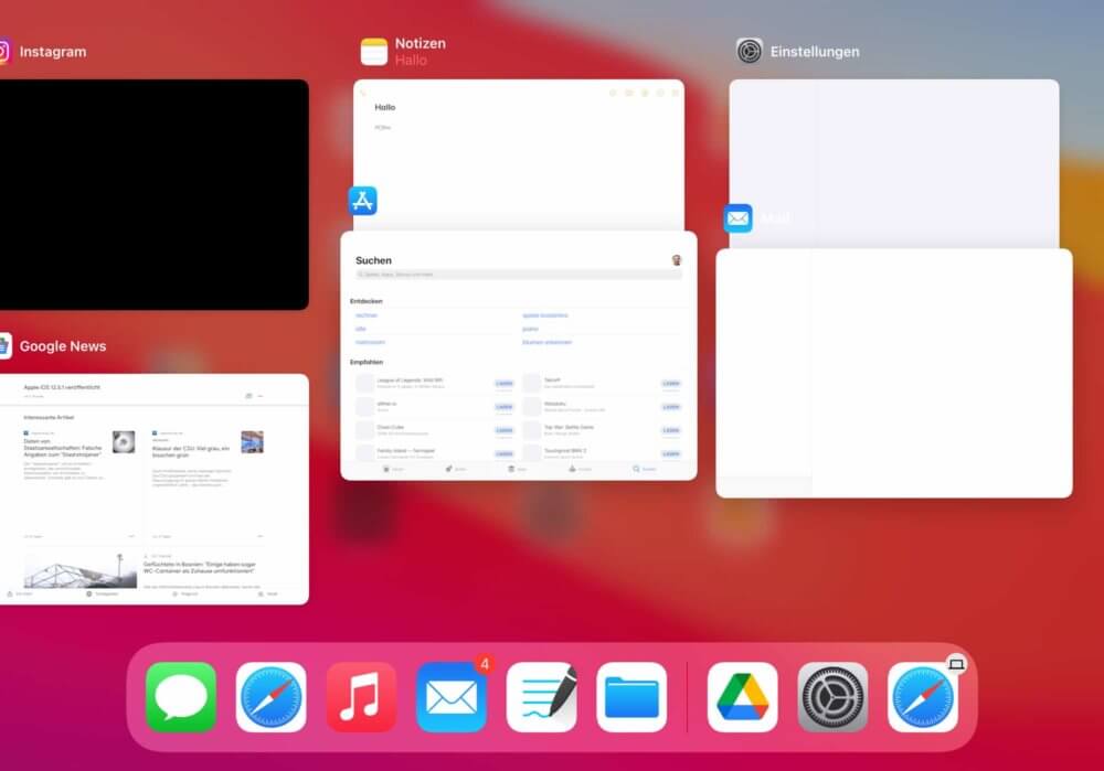 Alle iPad Apps schließen