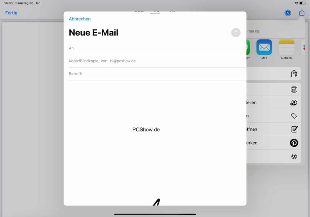 PDF per Mail versenden