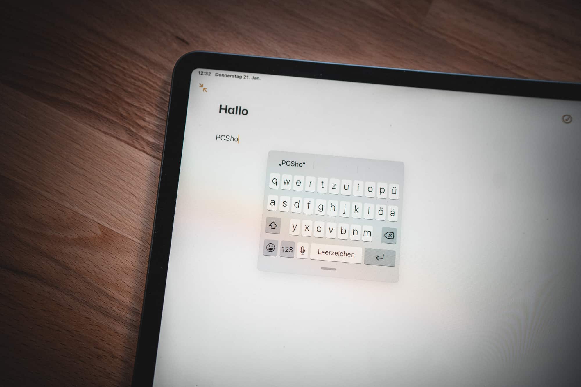 iPad Tastatur verschoben