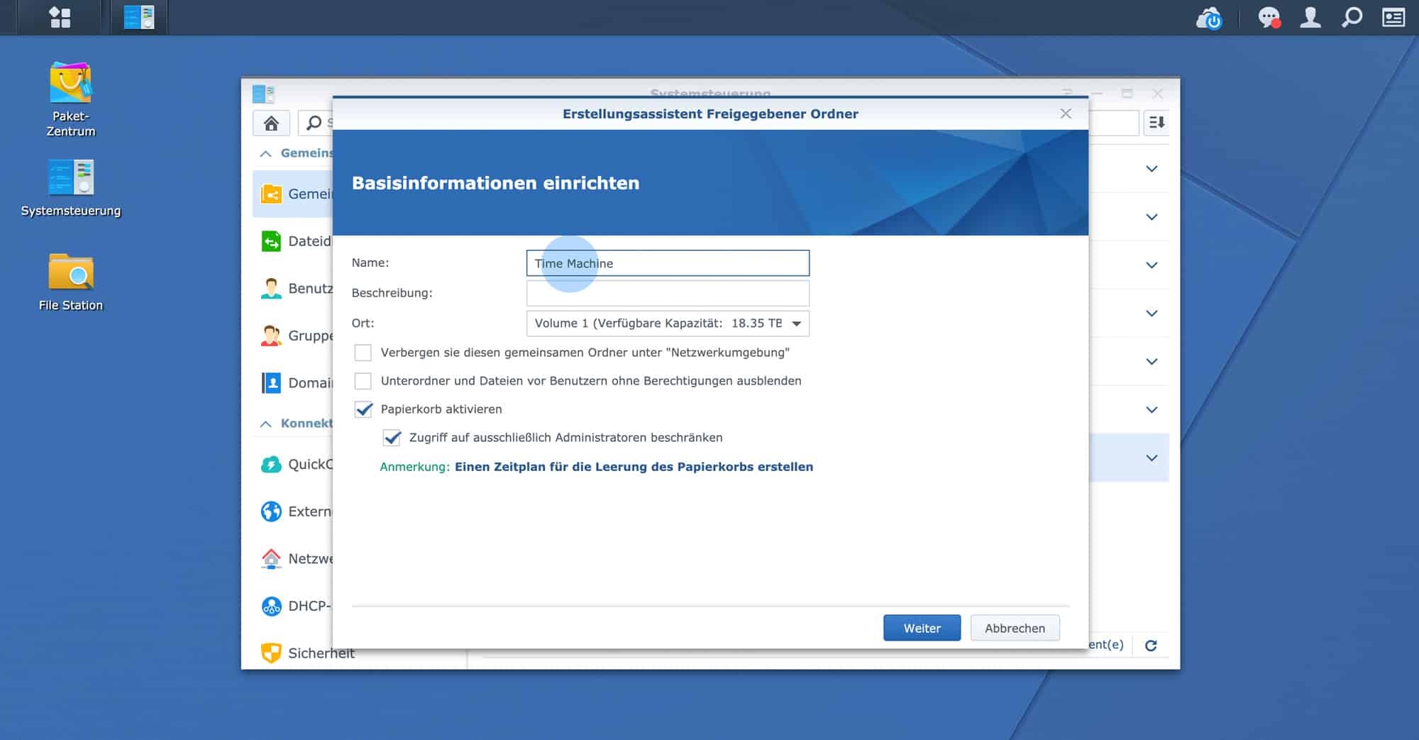 Gemeinsamen Ordner erstellen