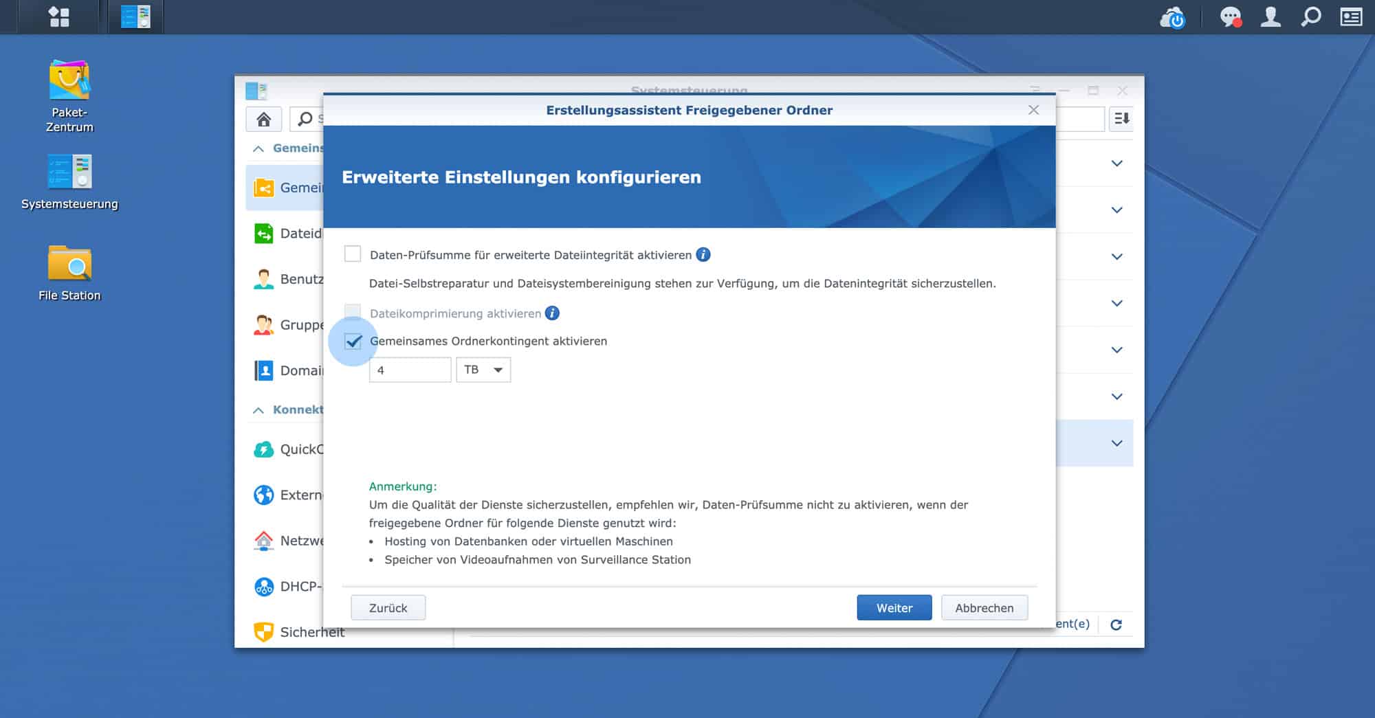 Größe für Time Machine Backup festlegen