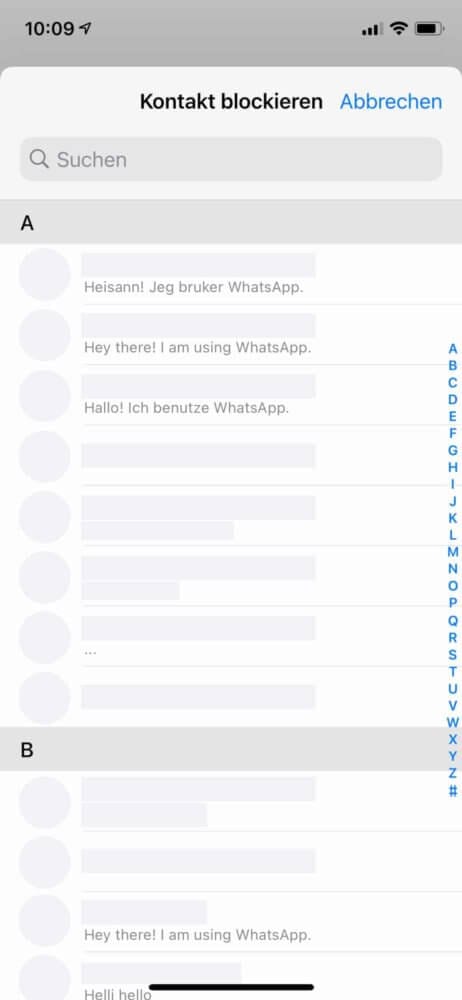 WhatsApp Kontakt blockieren