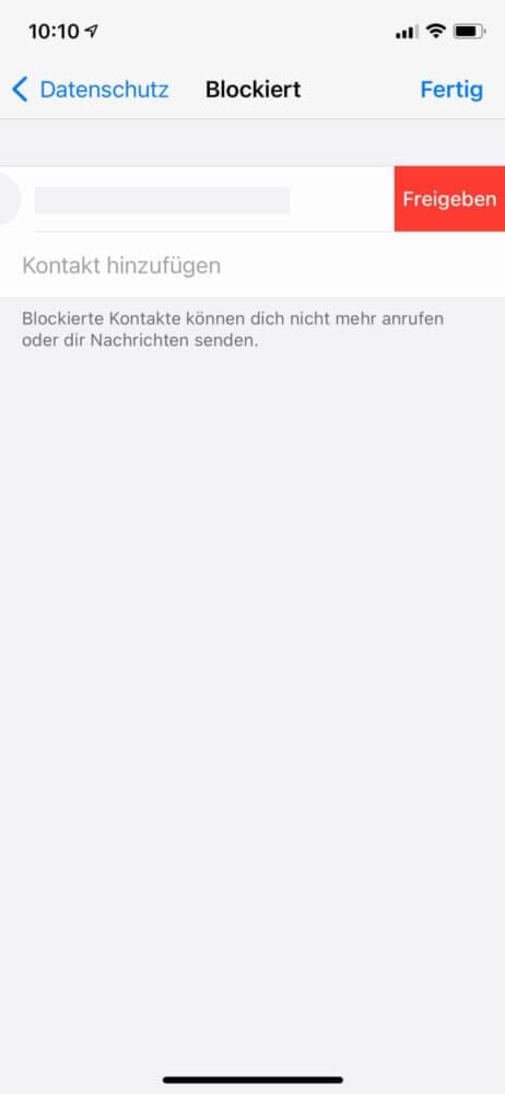 WhatsApp Kontakt Blockierung aufheben