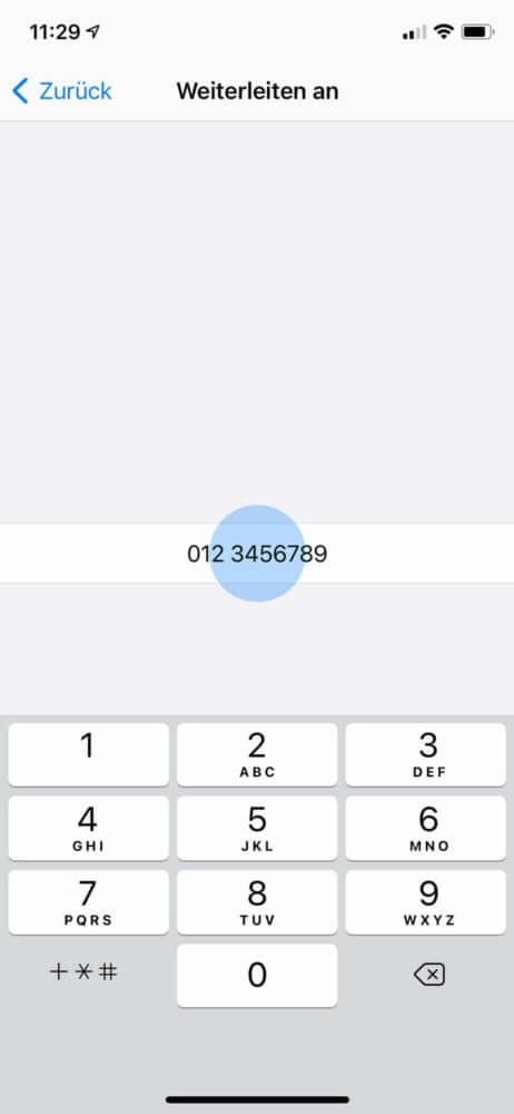 Anrufweiterleitung iPhone mit Telefonnummer