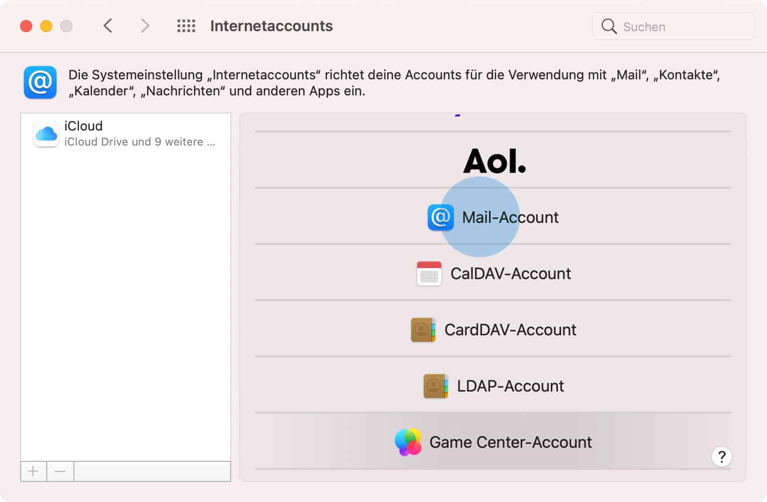 Eigenen Mail-Account bei Apple Mail einrichten