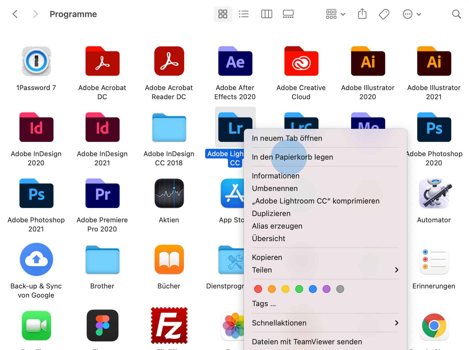 Apps löschen und in den Papierkorb legen