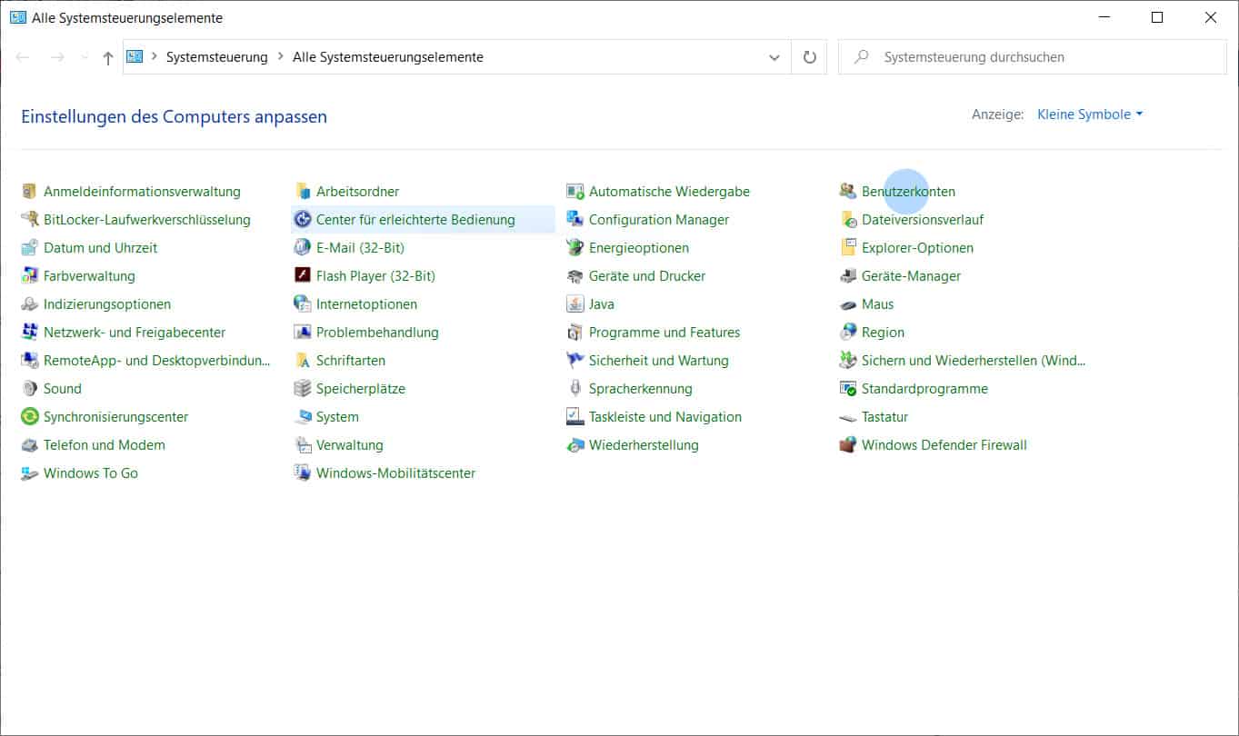 Windows 10 Benutzername ändern