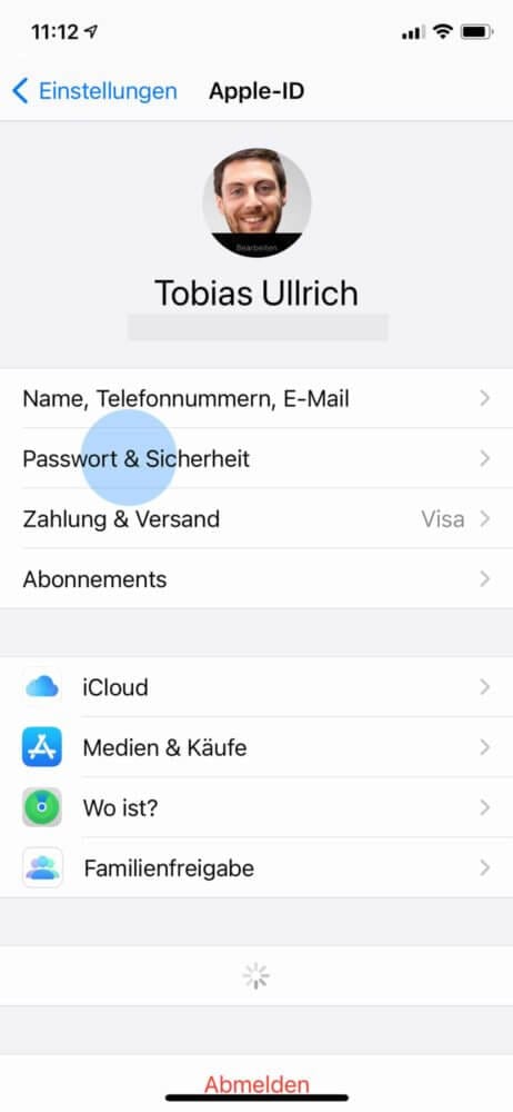 Über die Einstellungen das Apple ID Passwort ändern