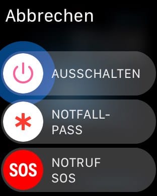 Apple Watch ausschalten