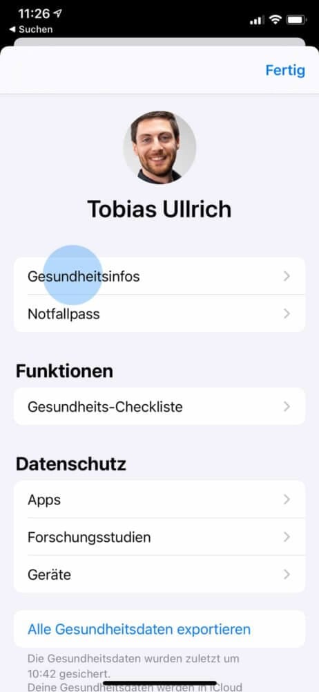 Gesundheitsdaten in der Health App anpassen