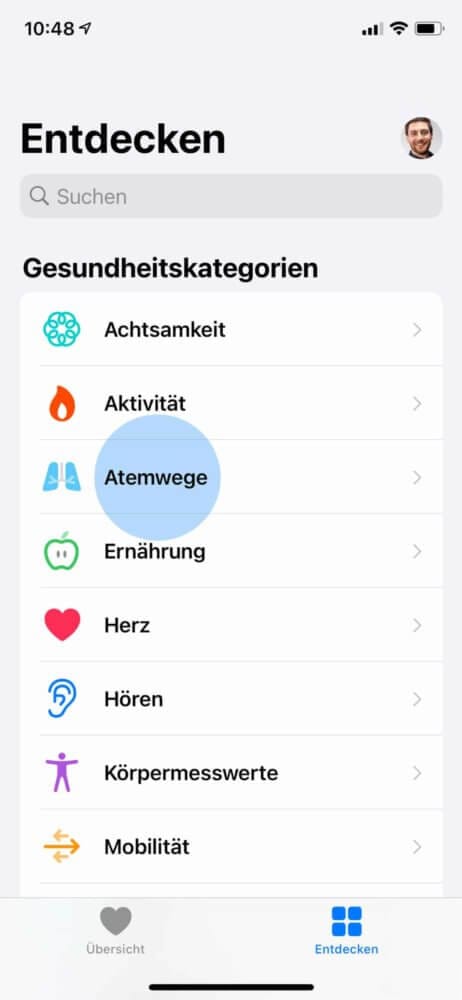 Health-App öffnen