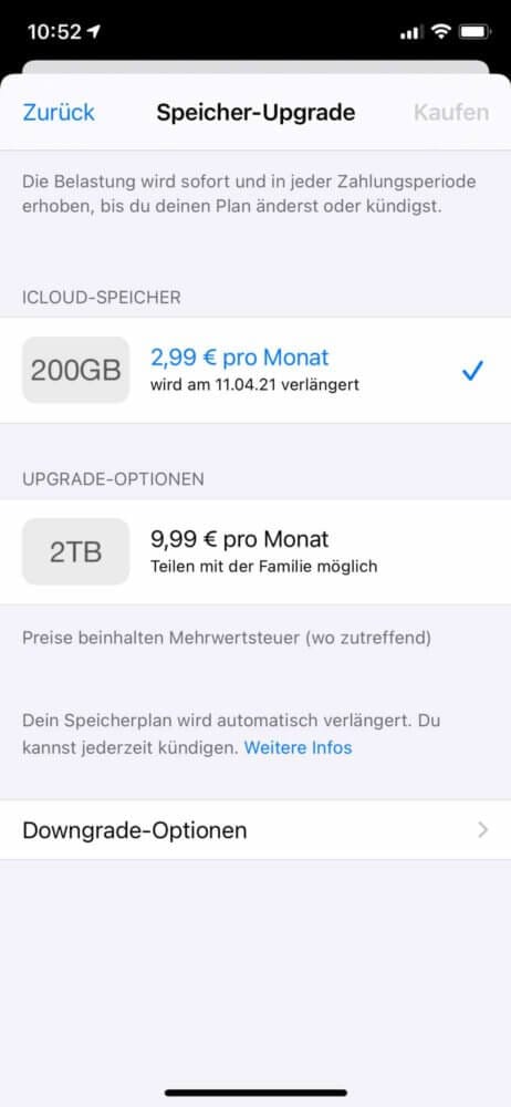 iCloud Speicher kaufen