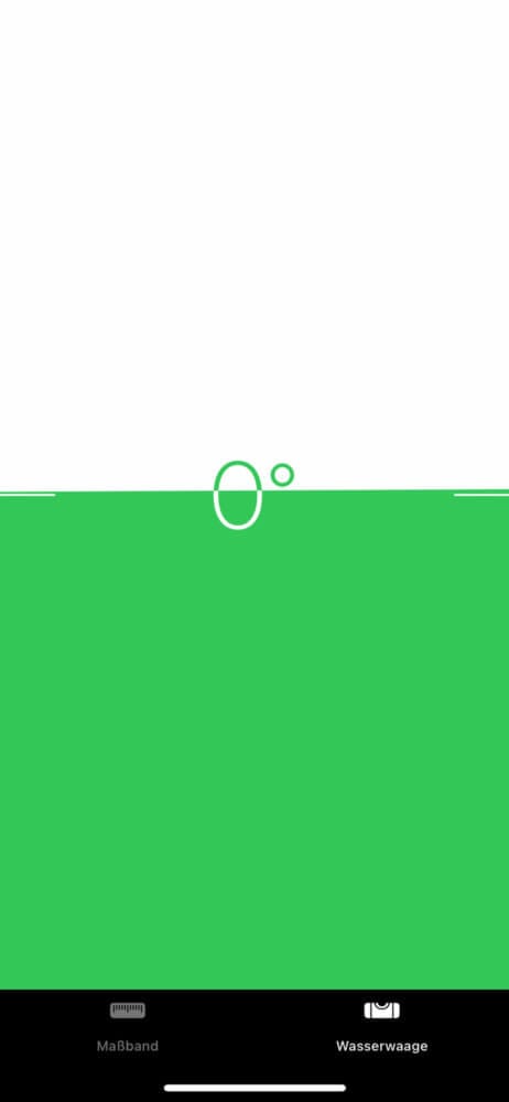 Mit der iPhone Wasserwaage die Ausrichtung messen