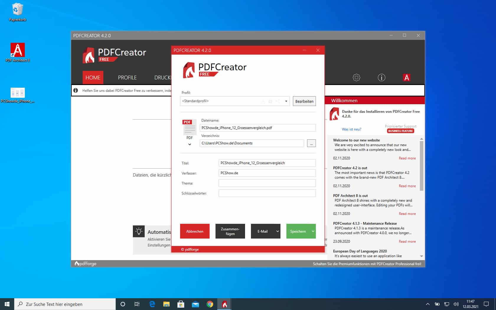 PDF zusammenfügen unter Windows 10
