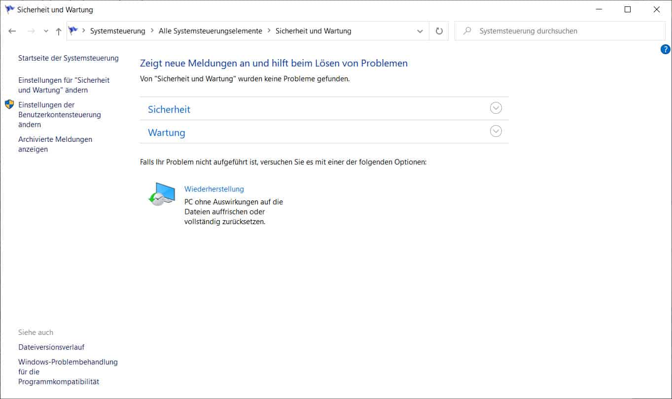 Windows 10 wiederherstellen