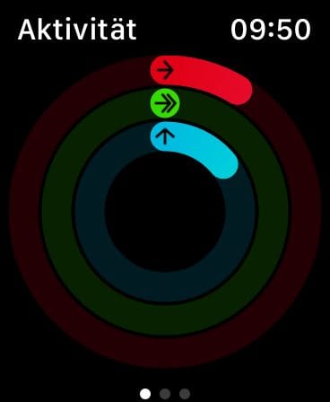 Apple Watch Schrittzähler wird angezeigt