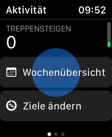 Apple Watch Schrittzähler in der Wochenübersicht