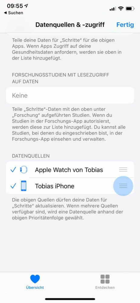 iPhone als Schrittzähler priorisieren